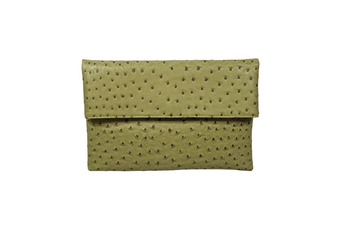 Ostrich-Embossed Vegan Leather Purse