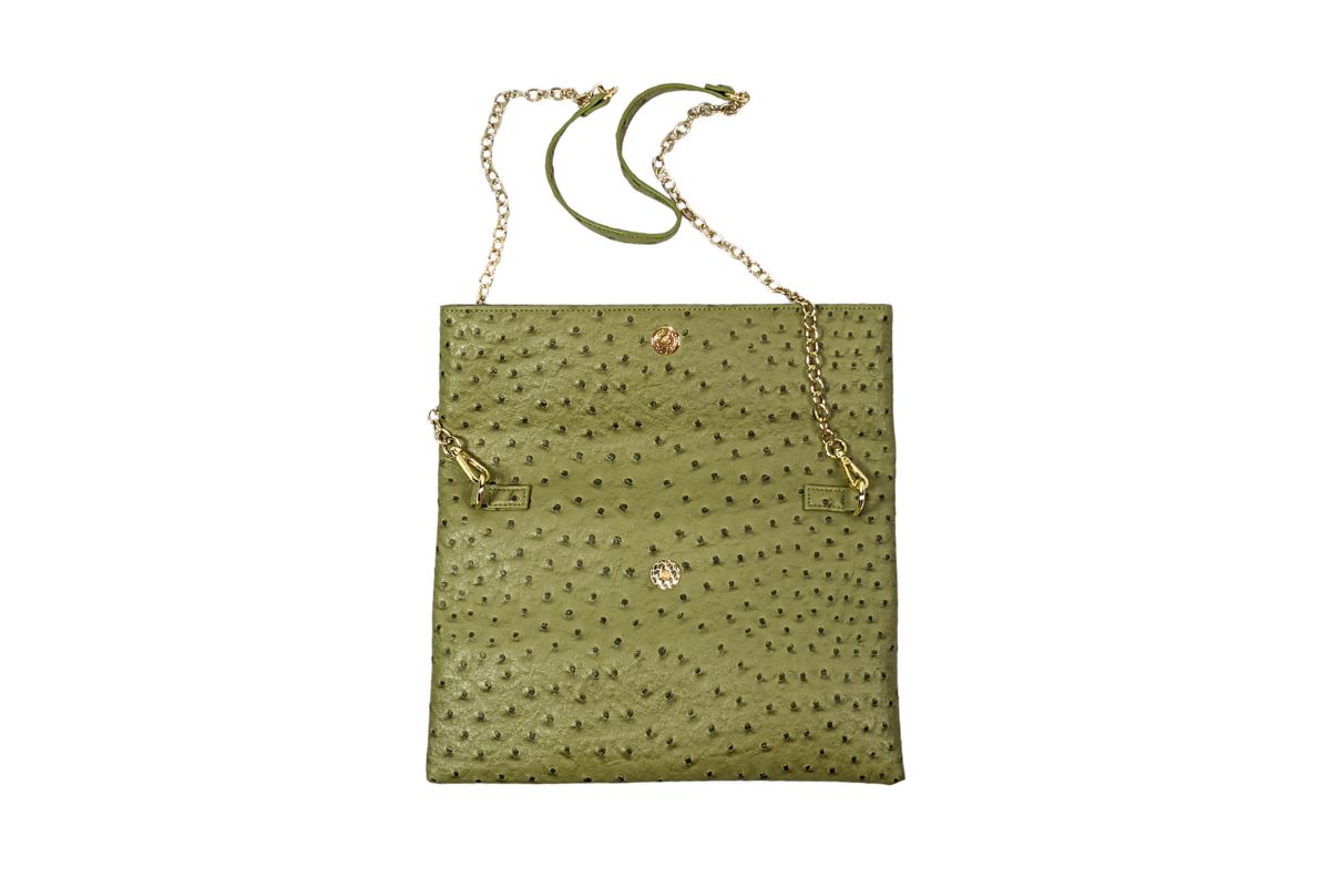 Ostrich-Embossed Vegan Leather Purse
