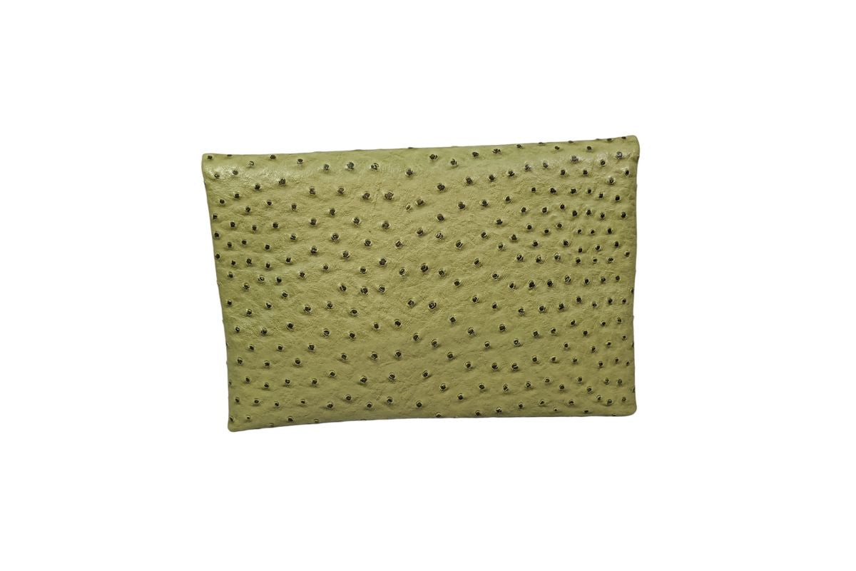 Ostrich-Embossed Vegan Leather Purse