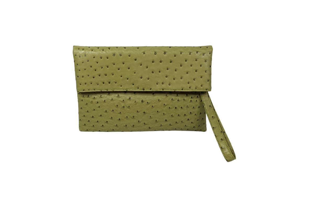 Ostrich-Embossed Vegan Leather Purse