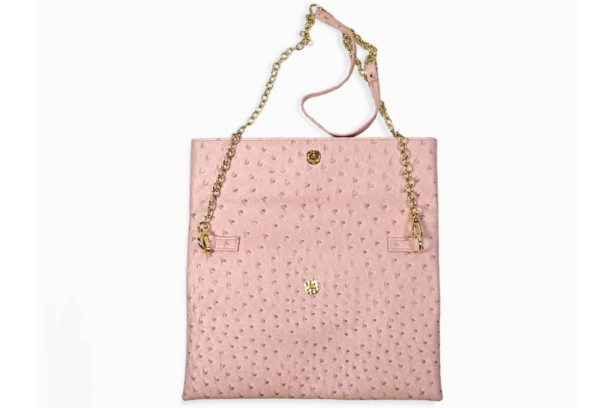 Ostrich-Embossed Vegan Leather Purse