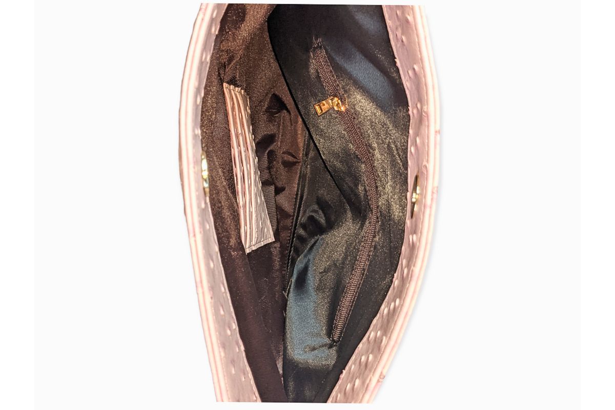 Ostrich-Embossed Vegan Leather Purse