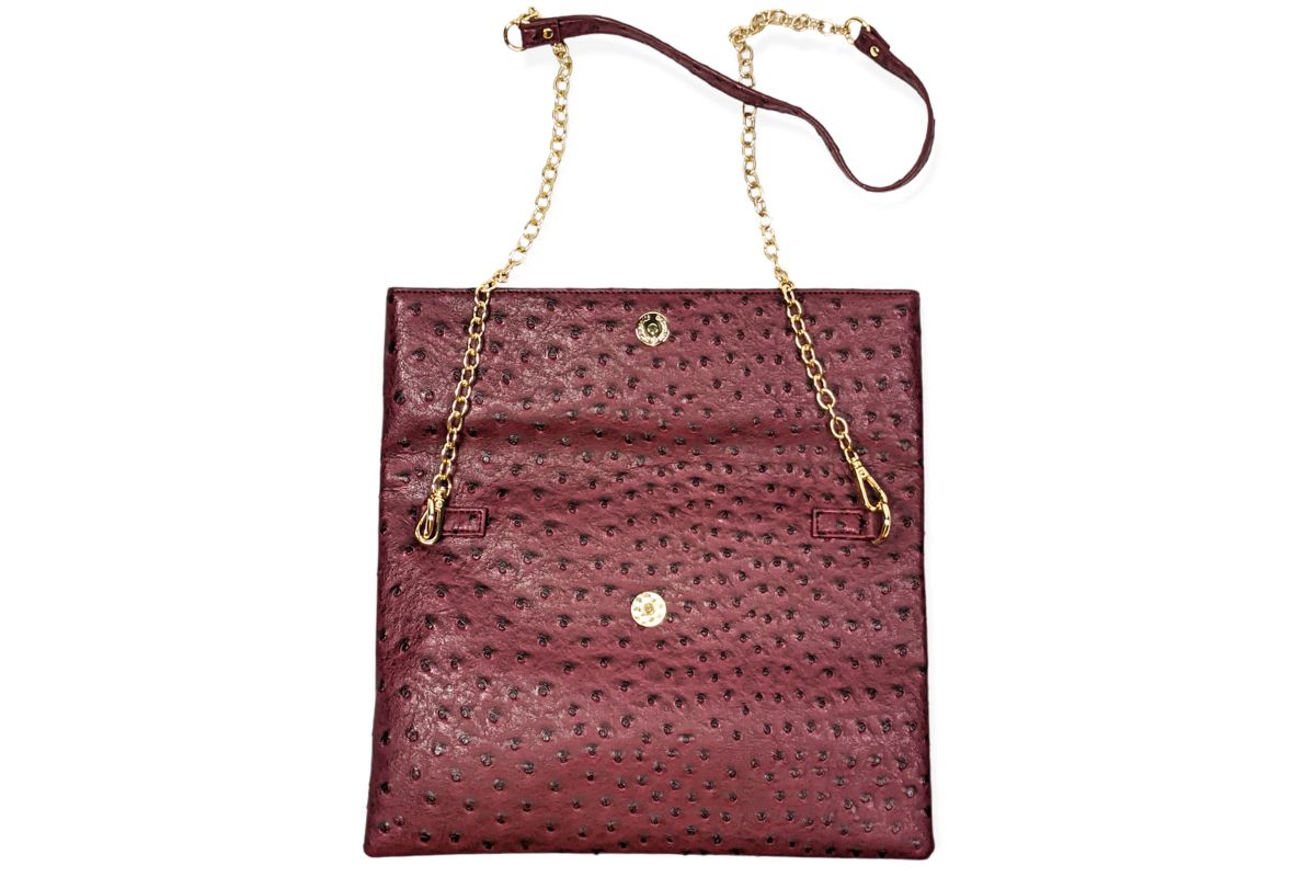 Ostrich-Embossed Vegan Leather Purse