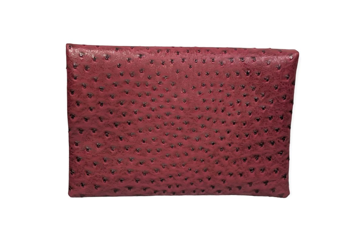 Ostrich-Embossed Vegan Leather Purse