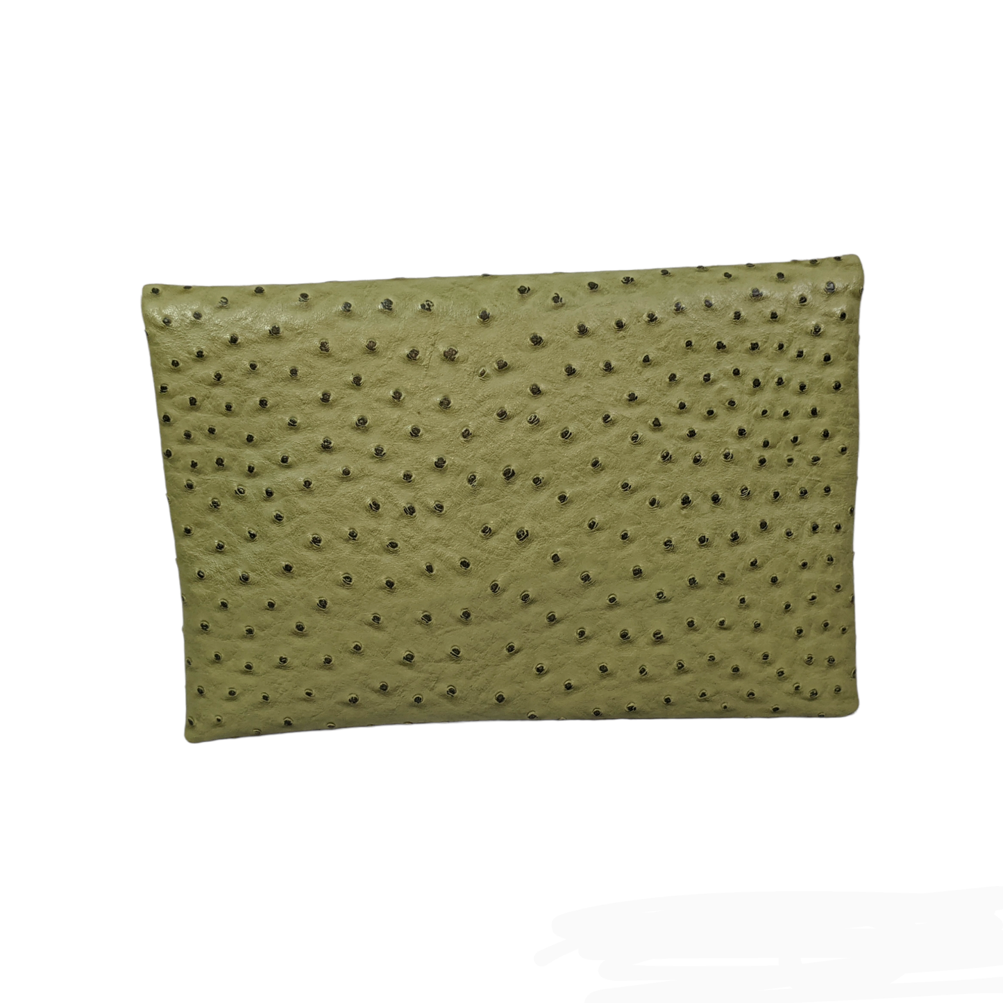 Green Vegan Leather Ostrich envelope purse