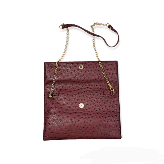 Rosewood Vegan Leather Ostrich Envelope purse