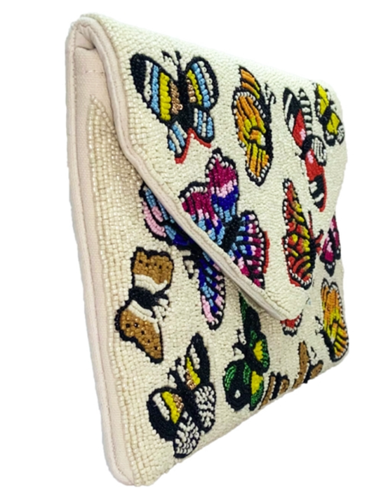 Hand-beaded Butterfly purse