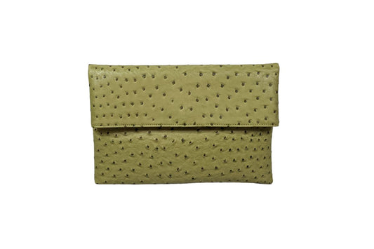 Ostrich-Embossed Vegan Leather Purse