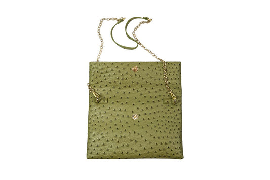 Ostrich-Embossed Vegan Leather Purse