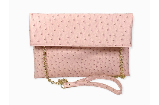 Ostrich-Embossed Vegan Leather Purse