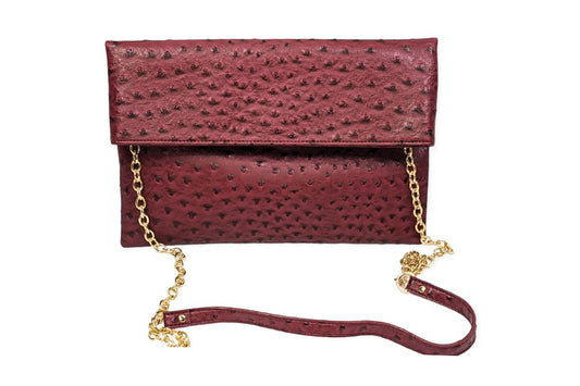 Ostrich-Embossed Vegan Leather Purse
