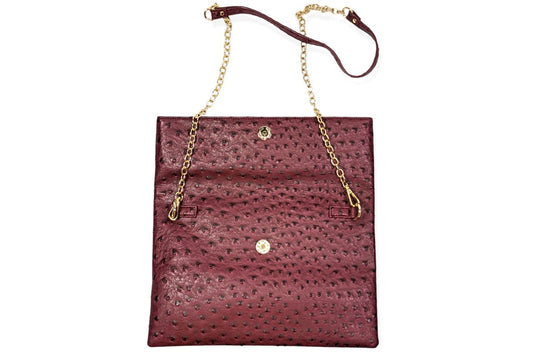 Ostrich-Embossed Vegan Leather Purse