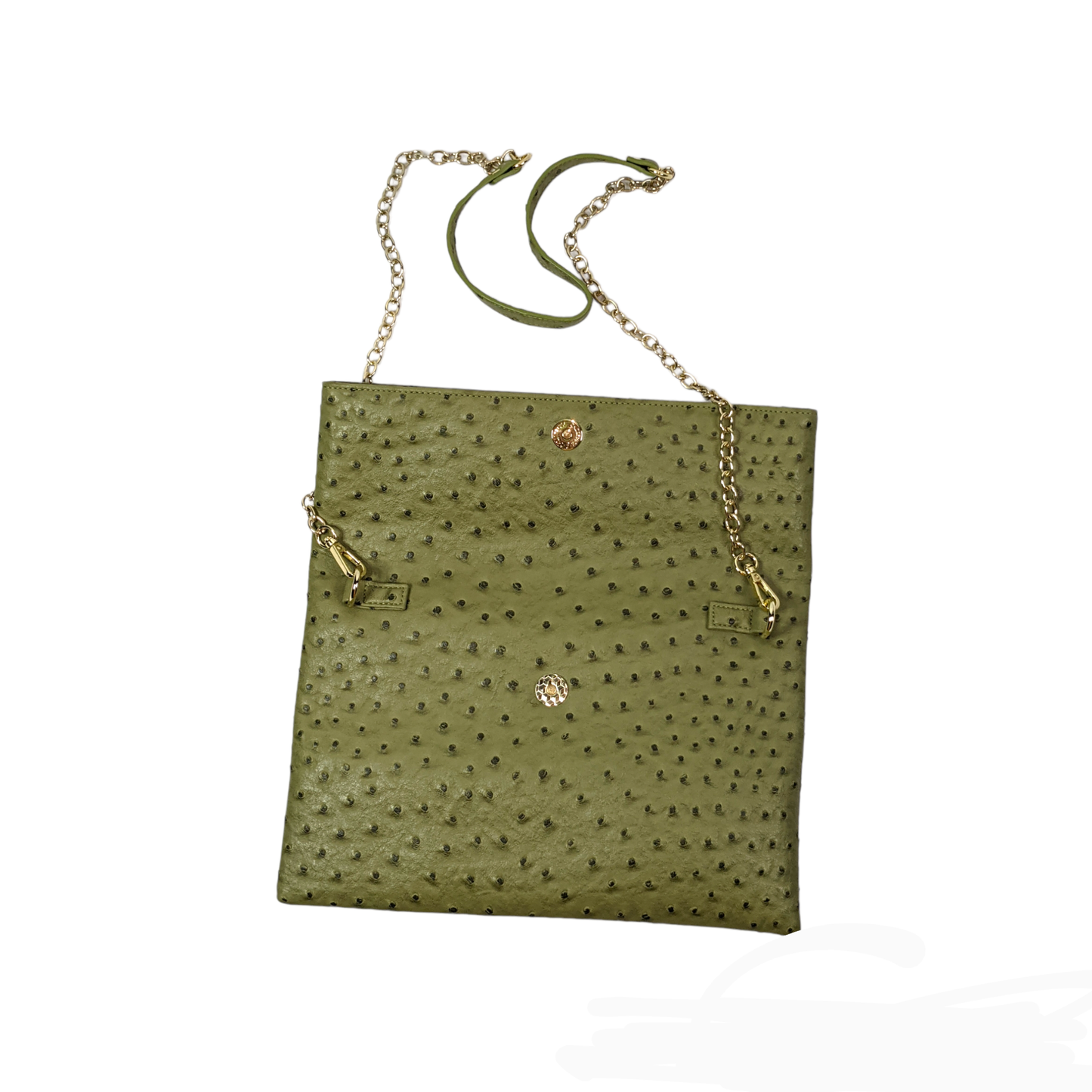 Green Vegan Leather Ostrich envelope purse