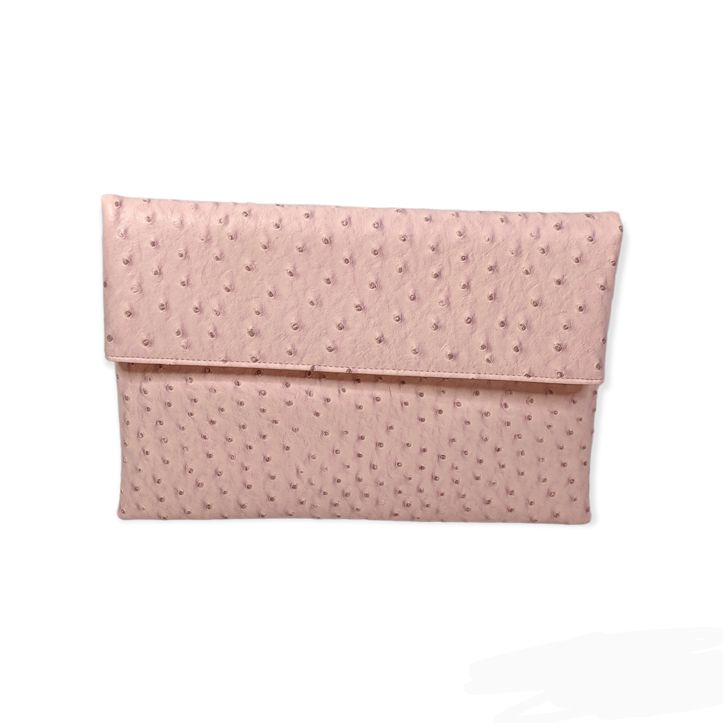 Soft Pink Vegan Leather Ostrich Envelope purse